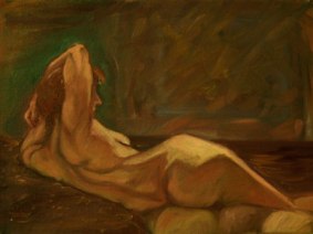 Nude12" x 9"Oil on Canvas Andi Schoenbaum, 1995